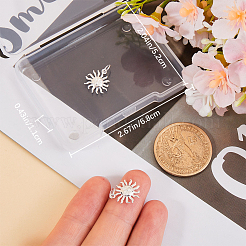 スターリングシルバーチャーム2個925個  太陽  丸カン付き  s925スタンプあり  銀  14x12x2mm  穴：3.5mm&nbsp;STER-BBC0006-96