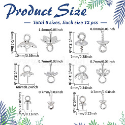 72Pcs 304 Stainless Steel Cup Peg Bails Pendants&nbsp;STAS-ME0001-79