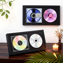 人工板プラスチック製CDディスプレイスタンド  CD用フォトフレーム吊り下げスタンド  長方形  ブラック  33.6x17.7x4.5cm  内径：31x15.2のCM&nbsp;ODIS-WH0030-303
