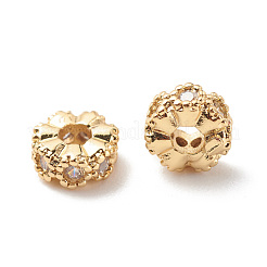 Brass Clear Cubic Zirconia Spacer Beads&nbsp;KK-G420-22G