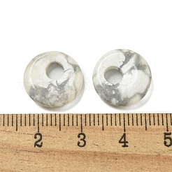 Natural Howlite Donut/Pi Disc Charms&nbsp;G-G142-02N