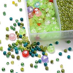 DIYジュエリー作成キット  ラウンド8/0ガラスシードビーズを含む  アクリル＆ABSプラスチックビーズ  弾性水晶の線  ミックスカラー  ビーズ：約3140個/セット&nbsp;DIY-YW0004-16C