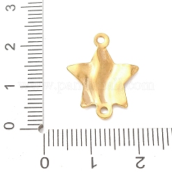 304ステンレススチール製テクスチャードリンクコネクターチャーム  ゴールドカラー  スター  20x15.5x2mm  穴：1.5mm&nbsp;STAS-K302-02H-G