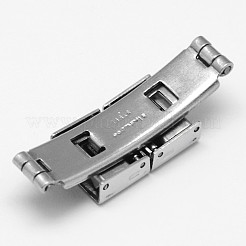 Tarnish Resistant Rectangle 201 Stainless Steel Watch Band Clasps&nbsp;STAS-F067-03