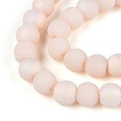 Frosted Opaque Glass Beads Strands&nbsp;GLAA-T032-P6mm-MBB09