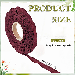 ポリエステルリボン1ロール  刺繍入りの織りリボン  衣類用アクセサリー  パープル  3/8インチ（11mm）  約10.00ヤード（9.14m）/ロール&nbsp;OCOR-MA0001-97C