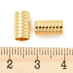 201ステンレスチューブビーズ  溝付き柱  ゴールドカラー  10x5.8mm  穴：4.5mm&nbsp;STAS-Z049-07G