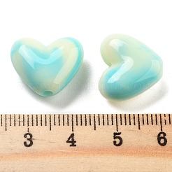 天然石風アクリルビーズ  ハート  ライトブルー  15x17x7mm  穴：2mm  439個/ 500g&nbsp;OACR-U005-07F