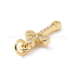Brass Micro Pave Cubic Zirconia Pendants&nbsp;KK-C012-49G