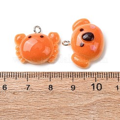 かわいい動物の不透明樹脂ペンダント  模造パン  プラチナ鉄ループ付き  混合図形  18~26x16~25.5x7~10mm  穴：1mm  10個/袋&nbsp;FIND-Z107-05P