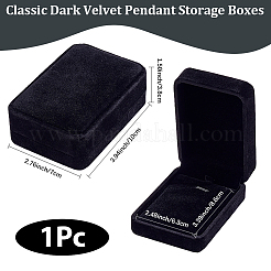 ベルベットのジュエリーペンダント収納ボックス  長方形  ブラック  10x7x3.8cm&nbsp;CON-BBC0001-28