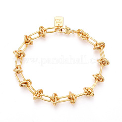 Brass Paperclip Chain Bracelets for Women&nbsp;BJEW-N032-02G