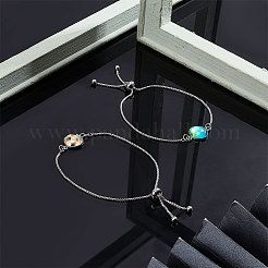 DIY Blank Dome Flat Round Link Bracelet Making Kit&nbsp;DIY-UN0004-11