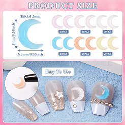 120Pcs 6 Colors Resin 3D Moon Cabochons&nbsp;MRMJ-TA0001-31