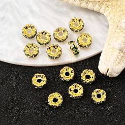 Brass Grade A Rhinestone Spacer Beads&nbsp;RSB028NF-10G