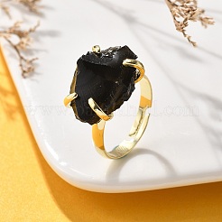 Natural Obsidian Finger Rings&nbsp;RJEW-B122-01G-03