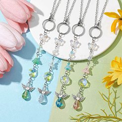 Angel Butterfly Glass Pendants Decirationgs&nbsp;HJEW-JM01936