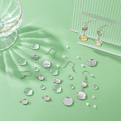 DIY Flat Round Drop Earring Making Kit&nbsp;DIY-DC0001-34