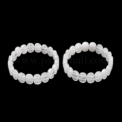 天然水晶ファセットビーズストレッチブレスレット（女性用）  オーバル  ビーズ：14x10x5.5mm  内径：2.32インチ（5.9cm）&nbsp;BJEW-K251-07T