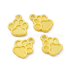 ラックメッキ合金チャーム  カドミウムフリー＆鉛フリー＆ニッケルフリー  犬の足跡チャーム  マットゴールドカラー  14.5x11.5x2mm  穴：1.8mm&nbsp;FIND-G045-09MG