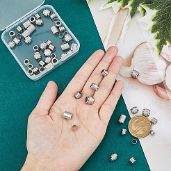 60Pcs 6 Style 201 Stainless Steel European Beads&nbsp;STAS-FH0002-06