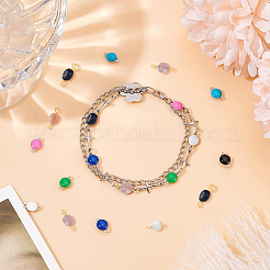 120Pcs 4 Styles Natural Mixed Gemstone Connector Charms&nbsp;FIND-DC0002-76