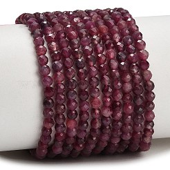 天然のレッドトルマリンビーズ連売り  多面カット  ラウンド  3~3.5mm  穴：0.6mm  約113~114個/連  14.96''~15.55''（38~39.5センチメートル）&nbsp;GG-CBA77FB-B01-3mm-B