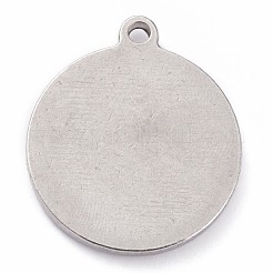 304ステンレスペンダント  星座とフラットラウンド  牡牛座  29x26x3mm  穴：2mm&nbsp;X-STAS-O140-02P-A