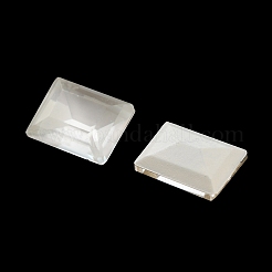 K9ガラスラインストーンカボション  ポイントバック＆バックメッキ  多面カット  長方形  クリスタル  8x6x4mm&nbsp;RGLA-M020-G03-002DE