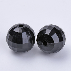 透明なアクリルビーズ  多面カット  ラウンド  ブラック  8x8mm  穴：1.5mm  約1770個/500g&nbsp;TACR-Q254-8mm-V72
