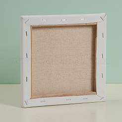 額装されたブランクリネンウッド  絵画を描くため  正方形  ホワイト  20x20.2x1.6cm&nbsp;DIY-G019-06A