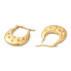 イオンプレーティング(IP) 304 ステンレススチール フープピアス  ダブルホーン  ゴールドカラー  25.5x21x3mm&nbsp;EJEW-Z028-13G