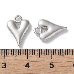 合金ペンダント  鉛フリー＆カドミウムフリー  ハート  プラチナ  14.5x10x2.5mm  穴：1.8mm&nbsp;FIND-Z014-22P