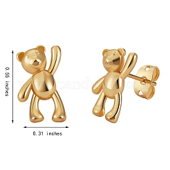 Bear Brass Stud Earrings for Women&nbsp;EJEW-SZ0001-71