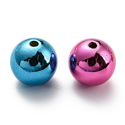 UVメッキアクリルビーズ  虹色の  ラウンド  ミックスカラー  12x11mm  穴：2mm&nbsp;X-PACR-G001-01C