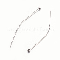 変色しにくい304ステンレススチール製ボールヘッドピン  ステンレス鋼色  40x0.6mm  22ゲージ  ヘッド：1.8mm&nbsp;STAS-O105-04-0.6x40mm