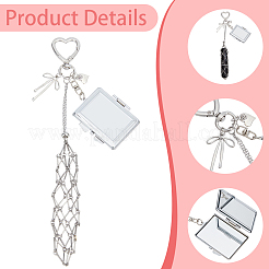 3Pcs 3 Styles Alloy & 201 Stainless Steel Macrame Pouch Pendant Decorations&nbsp;HJEW-SC0003-29