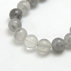 Natural Gemstone Cloudy Quartz Round Bead Strands&nbsp;G-O021-10mm-03B
