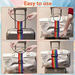 2Pcs 2 Colors Canvas Adjustable Luggage Straps For Suitcases&nbsp;AJEW-CN0008-12
