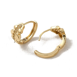 Brass Micro Pave Cubic Zirconia Hoop Earring&nbsp;EJEW-L271-05KCG-04
