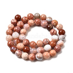Natural Pink Agate Beads Strands&nbsp;G-K350-C02-8mm