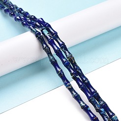 ナチュラルインペリアルジャスパービーズ連売り  染め  竹の棒  ダークブルー  12x5mm  穴：0.5mm  約34個/連  15.94''（40.5センチメートル）&nbsp;G-P475-01C