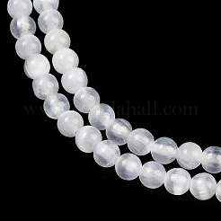 天然セレナイトビーズ連売り  ラウンド  4~5mm  穴：0.8mm  約88個/連  15.35インチ（39cm）&nbsp;G-L552H-16C