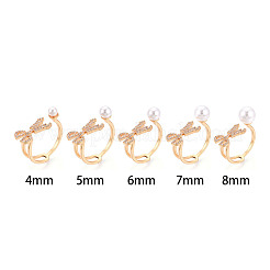 Scissors Shape Brass Micro Pave Clear Cubic Zirconia Cup Peg Ring Settings&nbsp;KK-T076-11G