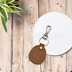 Oval Cowhide Pendant Keychains&nbsp;KEYC-WH20001-17A