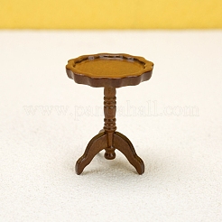 木製の丸いパイ生地のテーブルミニチュア装飾品  マイクロランドスケープドールハウスアクセサリー  小道具の装飾のふりをする  シエナ  45x56mm&nbsp;PW-WGCE583-01