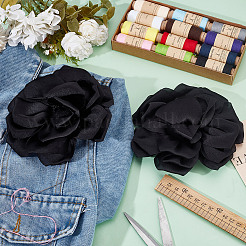 2Pcs Polyester Flower Iron Pins&nbsp;JEWB-GO0001-18E