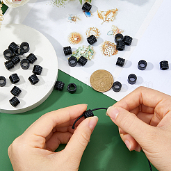 24Pcs Grooved Stainless Steel European Beads&nbsp;STAS-HS0001-81A