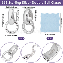2Pcs 925 Sterling Silver Fold Over Clasps&nbsp;FIND-BBC0003-94B