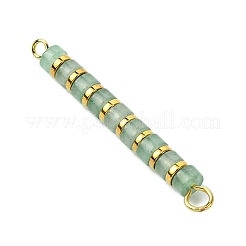 Natural Green Aventurine & Electroplated Synthetic Non-magnetic Hematite Heishi Connector Charms&nbsp;PALLOY-JF03291-02